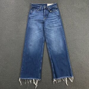 rag and bone Jeans FITS Womens size 26 Wide Leg Raw Hem‎ Ankle Denim Blue